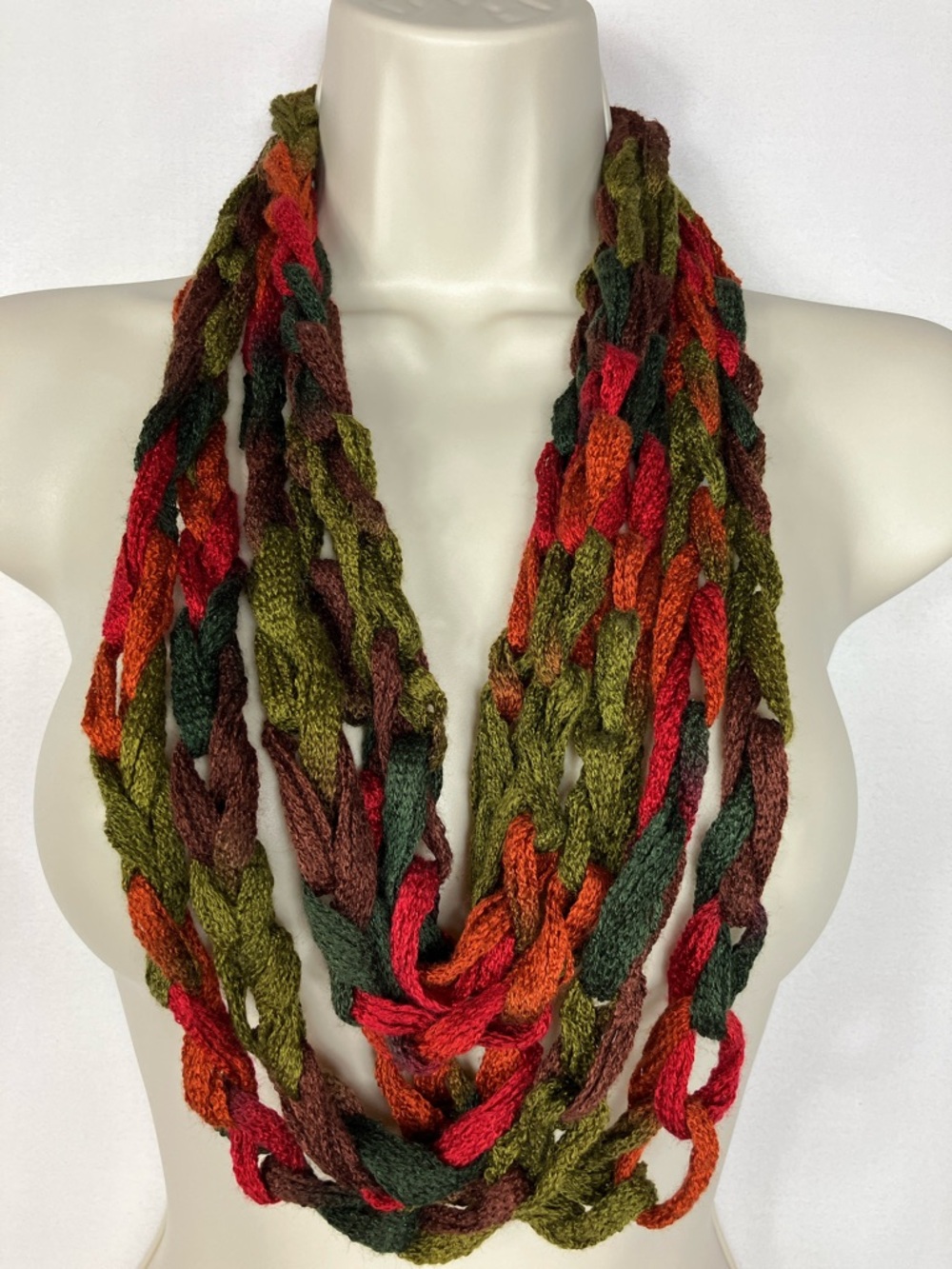 Multistrand Knit Infinity Scarf in Autumn Mix